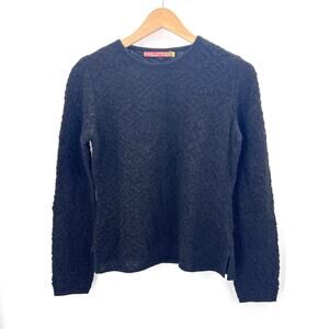 Kuna Black Textured 100% Baby Alpaca Crewneck Sweater Womens Size XS